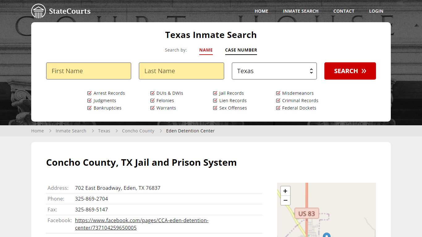 Concho County, TX Jail and Prison System - State Courts